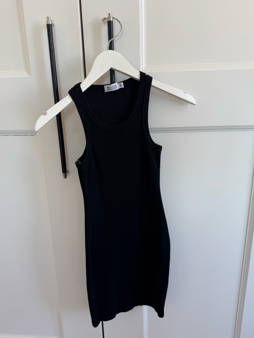 Beginning Boutique Black Ribbed Tank Mini Dress